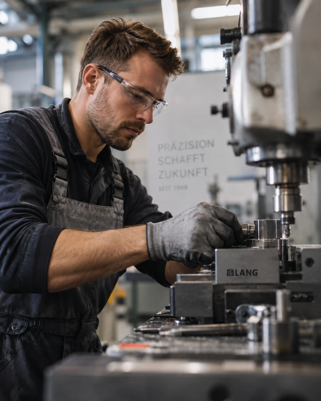 Leistungsträger bei präziser Arbeit an einer Maschine